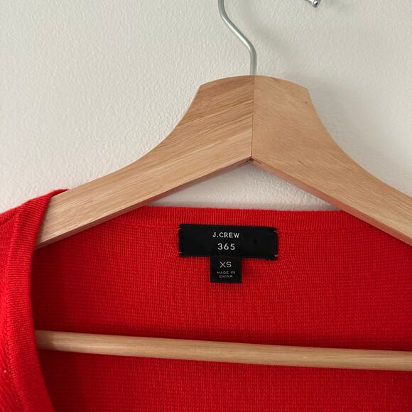 J. Crew 365 Juliette Open-Front Mid Length Knit Sweater Blazer Red XS - Picture 4 of 6